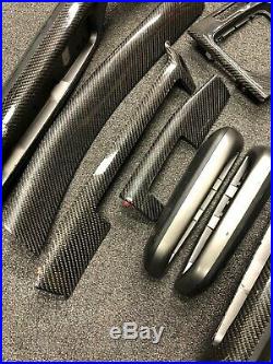 01-06 BMW E46 M3 Convertible Carbon Fiber Covers Black Interior Trim Kit 8pc Set