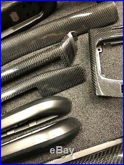 01-06 BMW E46 M3 Convertible Carbon Fiber Covers Black Interior Trim Kit 8pc Set
