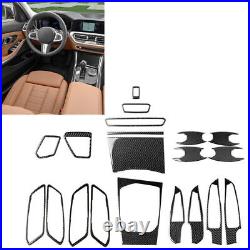 1 Set Interior Trim Cover Frame Kit For BMW 3 Series G20 2019-2020 Carbon Fiber