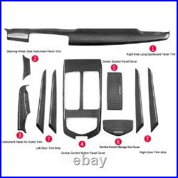 10Pcs Car Interior Trim Kit Central Control Door Dashboard Panel Carbon Fiber