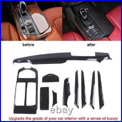 10Pcs Car Interior Trim Kit Central Control Door Dashboard Panel Carbon Fiber