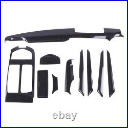 10Pcs Car Interior Trim Kit Central Control Door Dashboard Panel Carbon Fiber