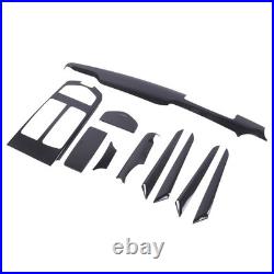 10Pcs Car Interior Trim Kit Central Control Door Dashboard Panel Carbon Fiber