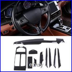 10Pcs Car Interior Trim Kit Central Control Door Dashboard Panel Carbon Fiber