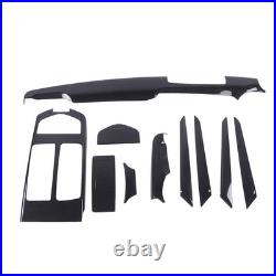 10Pcs Car Interior Trim Kit Central Control Door Dashboard Panel Carbon Fiber