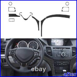 10Pcs Carbon Fiber Interior Dashboard Panel Cover Trim For Acura TSX 2009-2014