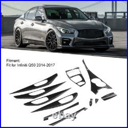 11Pcs/Set Dry Carbon Fiber Interior Decoration Center Console Gear Air Outlet 11Pcs/Set Dry Carbon Fiber Interior Decoration Center Console Gear Air Outlet