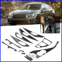 11Pcs/Set Dry Carbon Fiber Interior Decoration Center Console Gear Air Outlet 11Pcs/Set Dry Carbon Fiber Interior Decoration Center Console Gear Air Outlet