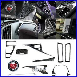 11pc Carbon Fiber Full Interior Kit Cover Trim Fit For Infiniti Q50 Q60 14-19 ct