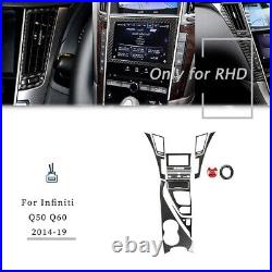 12×Carbon Fiber Full Interior Kit Set Cover Trim For Infiniti Q50 Q60 14-19 New