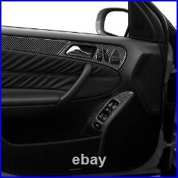 12x RHD Carbon Fiber Interior Door Decal Cover Trim For Benz C-CLASS W203 Type A