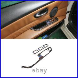 13PCS Soft Carbon Fiber Interior Cover Trim Decal Set for BMW E90 3 Series 05-12