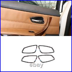 13PCS Soft Carbon Fiber Interior Cover Trim Decal Set for BMW E90 3 Series 05-12