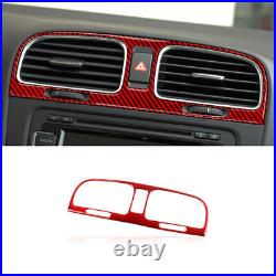 13Pcs For VW Golf 6 MK6 GTI 08-12 Red Carbon Fiber Full Set Interior Cover New