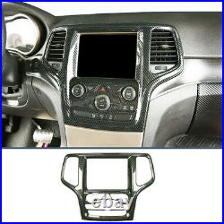 13pcs Fit For Jeep Grand Cherokee 2014-15 Carbon Fiber Interior Panel Decor Trim