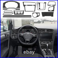 14Pcs For VW Golf 2014-19 Carbon Fiber Full Interior Kit Set Cover Trim