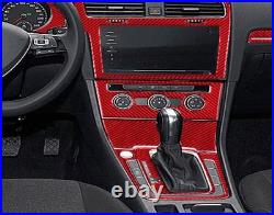 14Pcs For Volkswagen Golf 7 GTI MK7 2014-19 Red Carbon Fiber Full Interior Cover