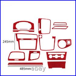 14Pcs Red Carbon Fiber Full Interior Kit Cover Trim For VW Golf 7 GTI MK7 14-19