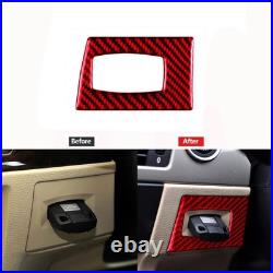 14Pcs Red Carbon Fiber Interior Set Kit Trim Cover For BMW 3 Series E90 E92 E93