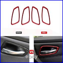 14Pcs Red Carbon Fiber Interior Set Kit Trim Cover For BMW 3 Series E90 E92 E93