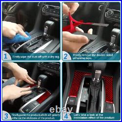 14x Red Carbon Fiber Car Interior Stickers Trim For Volkswagen VW Golf 2014-2019
