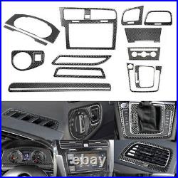 15PCS Full Set Carbon Fiber Interior Dashboard Cover For VW Golf 7 GTI MK7 14-19