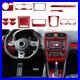 15PCS Red Carbon Fiber Interior Full Set Kit Trim For VW Golf 6 MK6 GTI 2008-12