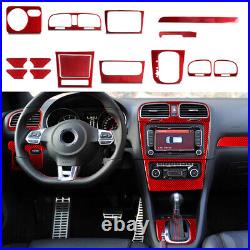 15PCS Red Carbon Fiber Interior Full Set Kit Trim For VW Golf 6 MK6 GTI 2008-12 15PCS Red Carbon Fiber Interior Full Set Kit Trim For VW Golf 6 MK6 GTI 2008-12