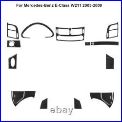 15Pcs Carbon Fiber Interior Full Kit Cover Trim For Mercedes-Benz E-Class W211