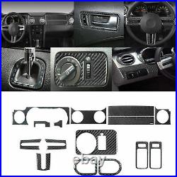 15Pcs For Ford Mustang 2005-2009 Carbon Fiber Full Interior Kit Set Trim Cover