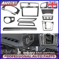 15Pcs For VW Golf 7 GTI MK7 14-19 Carbon Full Set Fiber Interior Dashboard Cover