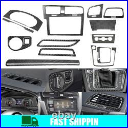 15Pcs For VW Golf 7 GTI MK7 14-19 Carbon Full Set Fiber Interior Dashboard Cover