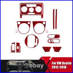16Pcs Car Interior Cover Trim Set Red Carbon Fiber For VW Beetle 2012-2018 16Pcs Car Interior Cover Trim Set Red Carbon Fiber For VW Beetle 2012-2018