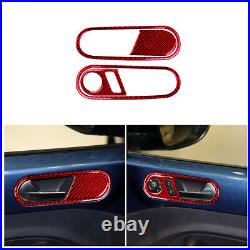 16Pcs Car Interior Cover Trim Set Red Carbon Fiber For VW Beetle 2012-2018