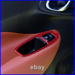 16Pcs Carbon Fiber Interior Door Decal Panel Cover Trim For Fiat 500L 14-17 Red