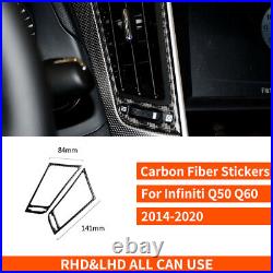 16Pcs For Infiniti Q50 Q60 14-19 Carbon Fiber Full Interior Set Cover Sticker-E