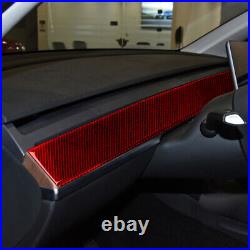 16x RHD Carbon Fiber Interior Dashboard Decal Cover Trim For Tesla Model 3/Y Red