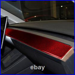 16x RHD Red Carbon Fiber Interior Dashboard Decal Cover Trim For Tesla Model 3 Y