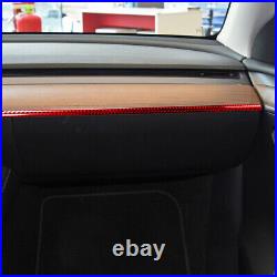 16x RHD Red Carbon Fiber Interior Dashboard Decal Cover Trim For Tesla Model 3 Y