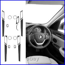 17PCS For BMW X3 F25 X4 F26 Carbon Fiber Full Door Interior Trim