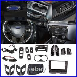 18pc ABS Carbon fiber Car Interior Full Trim Set For Ford Ranger T7 T8 2015-21