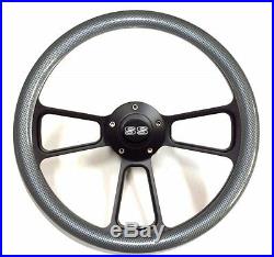 1969 -1988 El Camino Carbon Fiber Steering Wheel Black Billet Chevy SS Horn Kit
