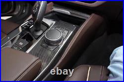 1Set Interior Trim Cover Carbon Fiber Black For BMW 5 Series G30 2018+ LHD Only