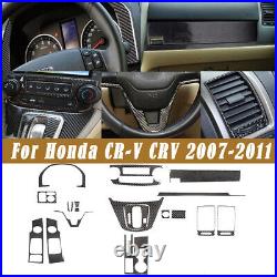 20Pcs For Honda CR-V CRV 2007-2011 Carbon Fiber Full Interior Set Kit Trim