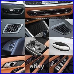 20Pcs Interior Decoration Cover Trim Carbon Fiber Fit BMW 3 Series G20 2019-20