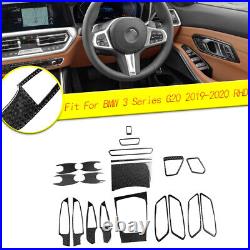 20pcs Carbon Fiber Interior Sticker Trim Set For BMW 3Series G20 Auto