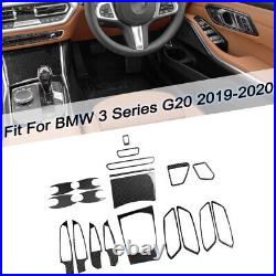 20pcs Carbon Fiber Interior Sticker Trim Set For BMW 3Series G20 Car