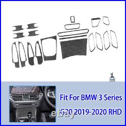 20pcs Red Carbon Fiber Interior Sticker Trim Set For BMW 3Series G20 19-20 Auto