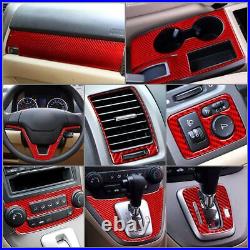 20pcs Set Interior Decoration Cover Red Carbon Fiber For Honda CR-V CRV 2007-11