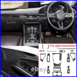 22PCS Carbon Fiber Interior Set Kit Decorative Trim For Mazda 3 Axela 2020+ RHD